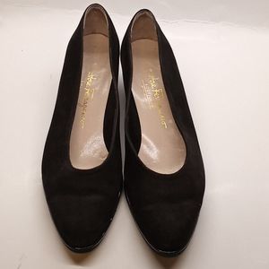 Salvatore Ferragamo Black Classic Vintage Wedge